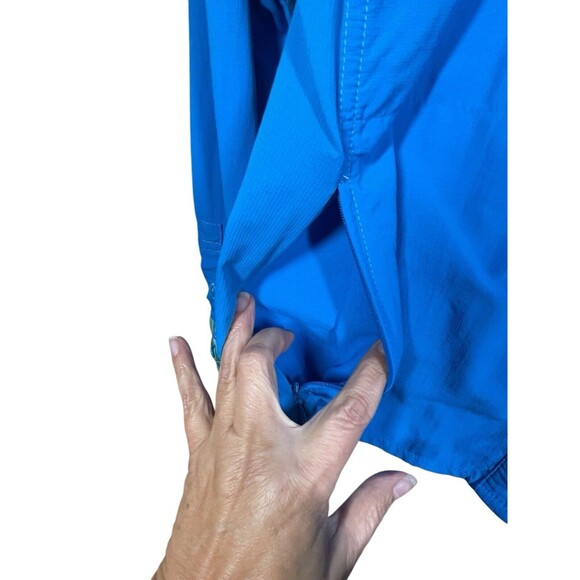 Kuhl Sojourn Button Up Top Teal Shirt Long Sleeve Roll Tab Women's 108846 Sz L - Picture 5 of 12